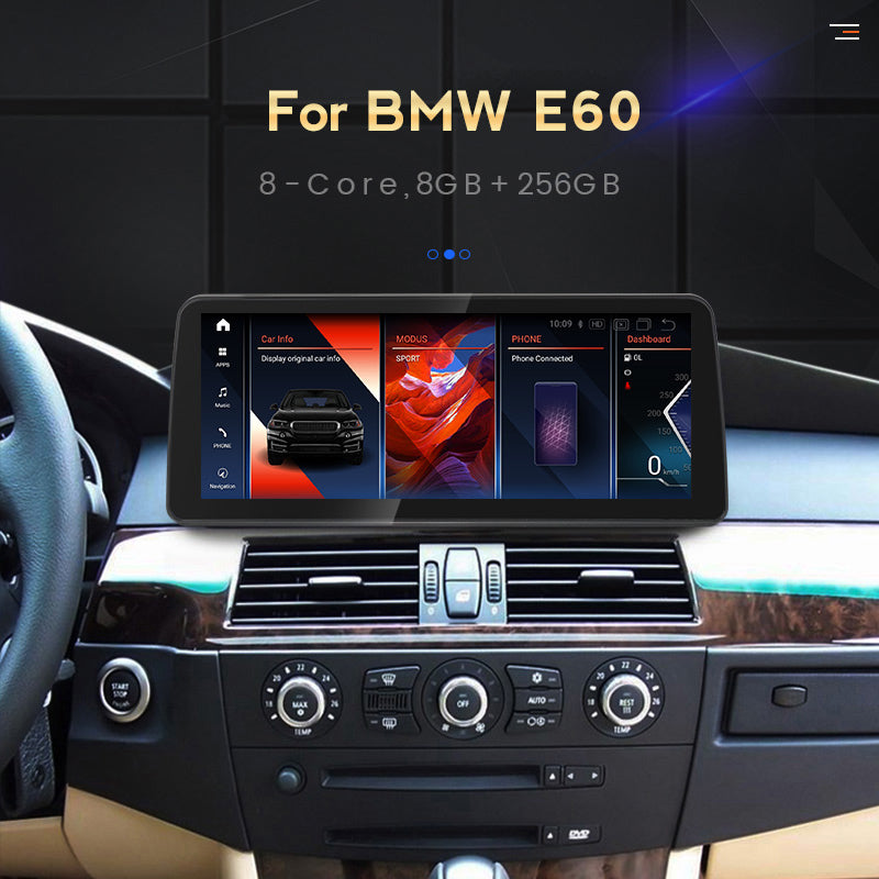 BMW 3 & 5 Series (E60 E90) CIC CCC Wireless CarPlay & Android Auto 12.3inch Touch Screen Multimedia Display Upgrade