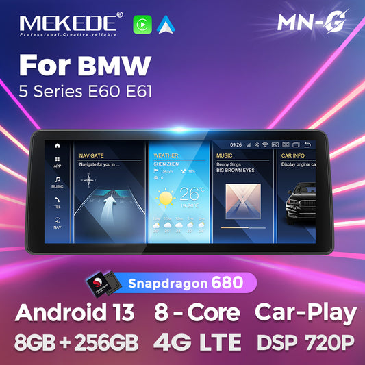 BMW 3 & 5 Series (E60 E90) CIC CCC Wireless CarPlay & Android Auto 12.3inch Touch Screen Multimedia Display Upgrade