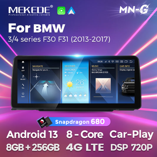 BMW 3 series F30 F32 Wireless CarPlay & Android Auto 12.3inch Touch Screen Multimedia Display Upgrade