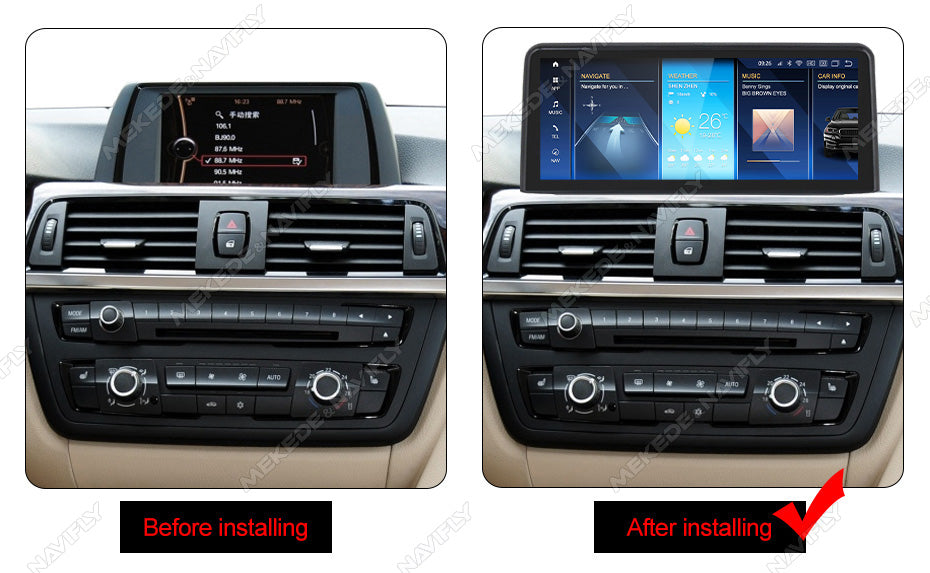 BMW 3 series F30 F32 Wireless CarPlay & Android Auto 10.25 inch Touch Screen Multimedia Display Upgrade
