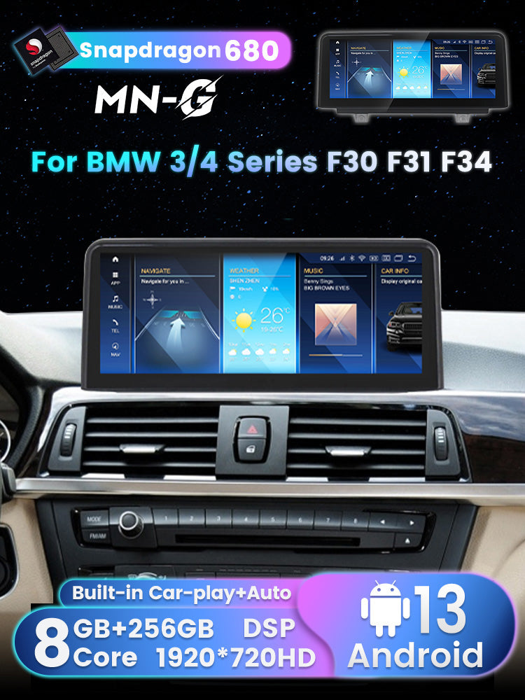 BMW 3 series F30 F32 Wireless CarPlay & Android Auto 10.25 inch Touch Screen Multimedia Display Upgrade